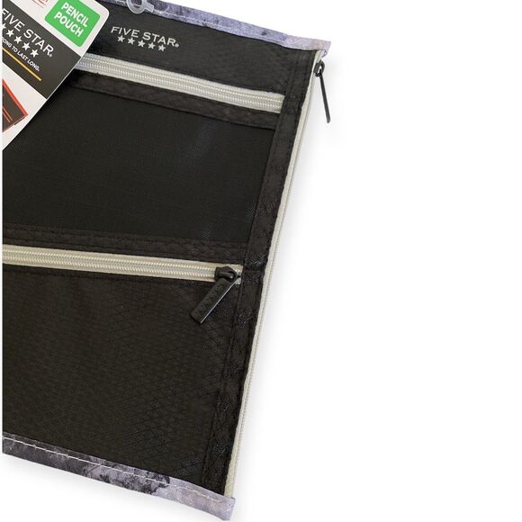 MEAD FIVE STAR Durashield Pen Pencil Pouch for Binder Zippered Black Gray NEW - Picture 5 of 6